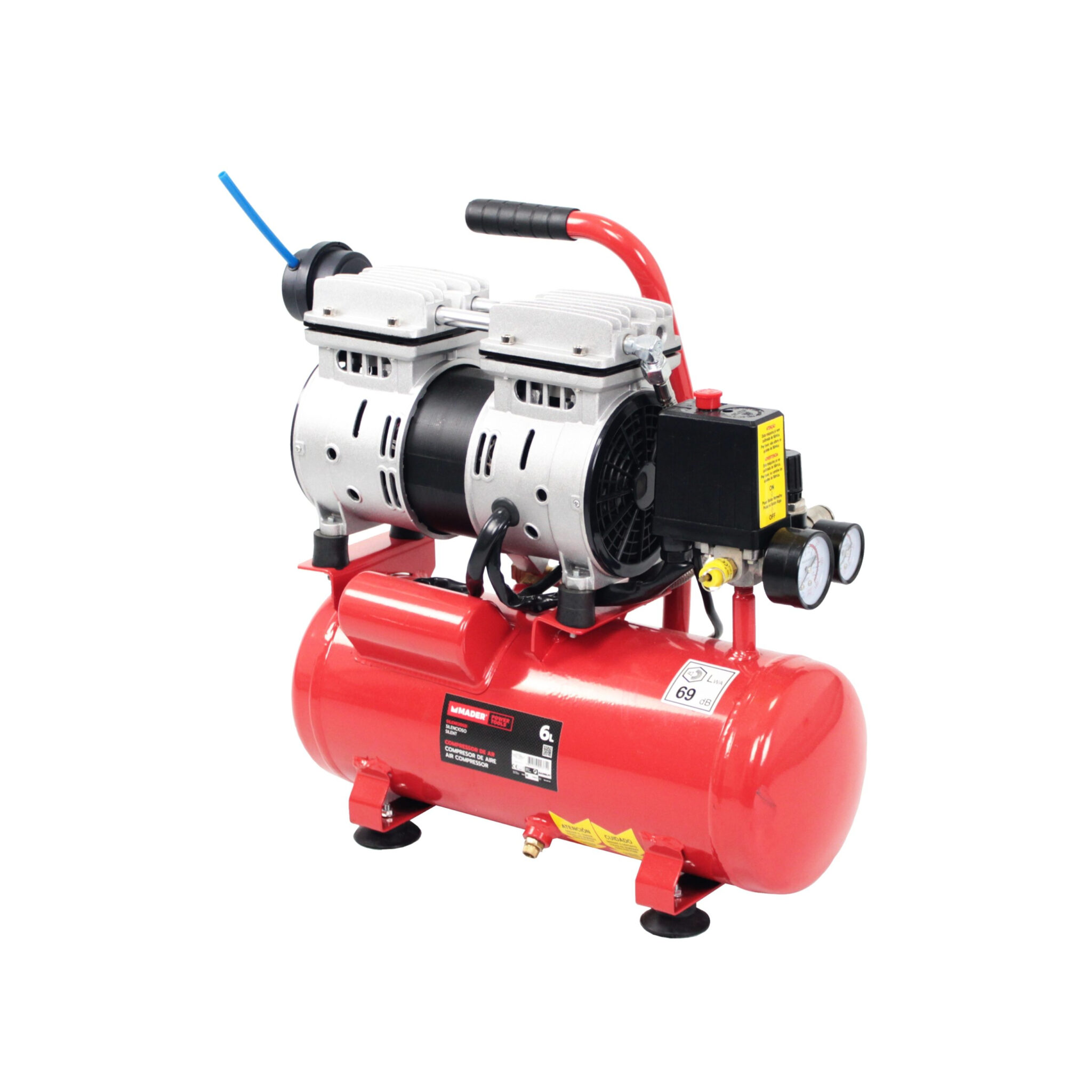 Compressor De Ar Monobloco 6L 0 75HP Silencioso Mader